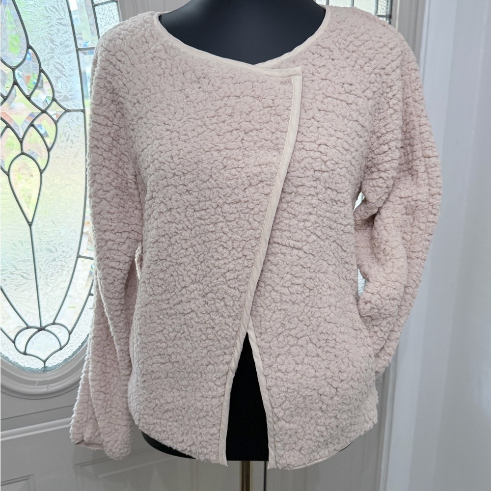 Graham & Spencer Sherpa Fleece Cream Cozy Open Front Jacket – Women’s Medium